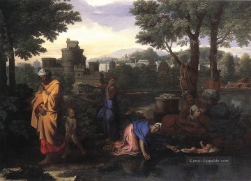  Klassische Kunst - Die Exposition von Moses klassische Maler Nicolas Poussin